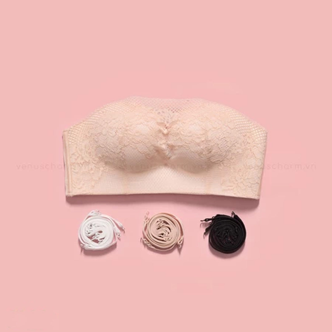 3cm PUSH-UP Strapless Wireless Bra – Anti-Slip Silicone Edge & Palm-Shaped Padding