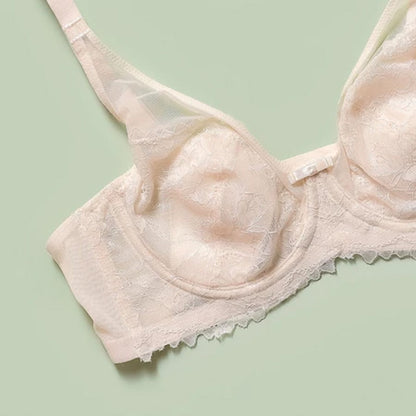 Elegant Wired Lace Bra – Thin Padding & Gentle Shaping for Natural Support
