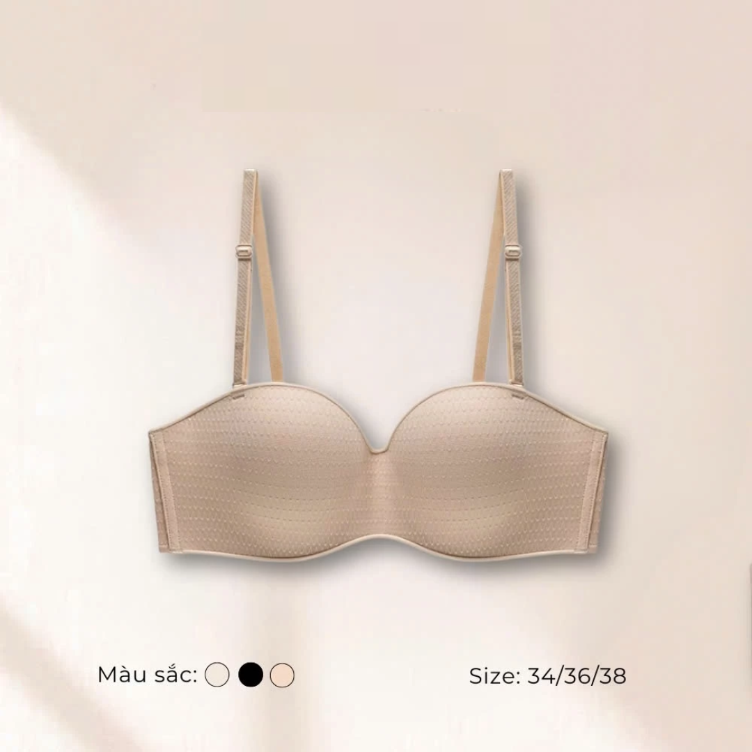 Anti-Slip Strapless Bra Wireless Push Up Bra 3cm Padding Seamless Bandeau Bra Multiway Invisible Bra