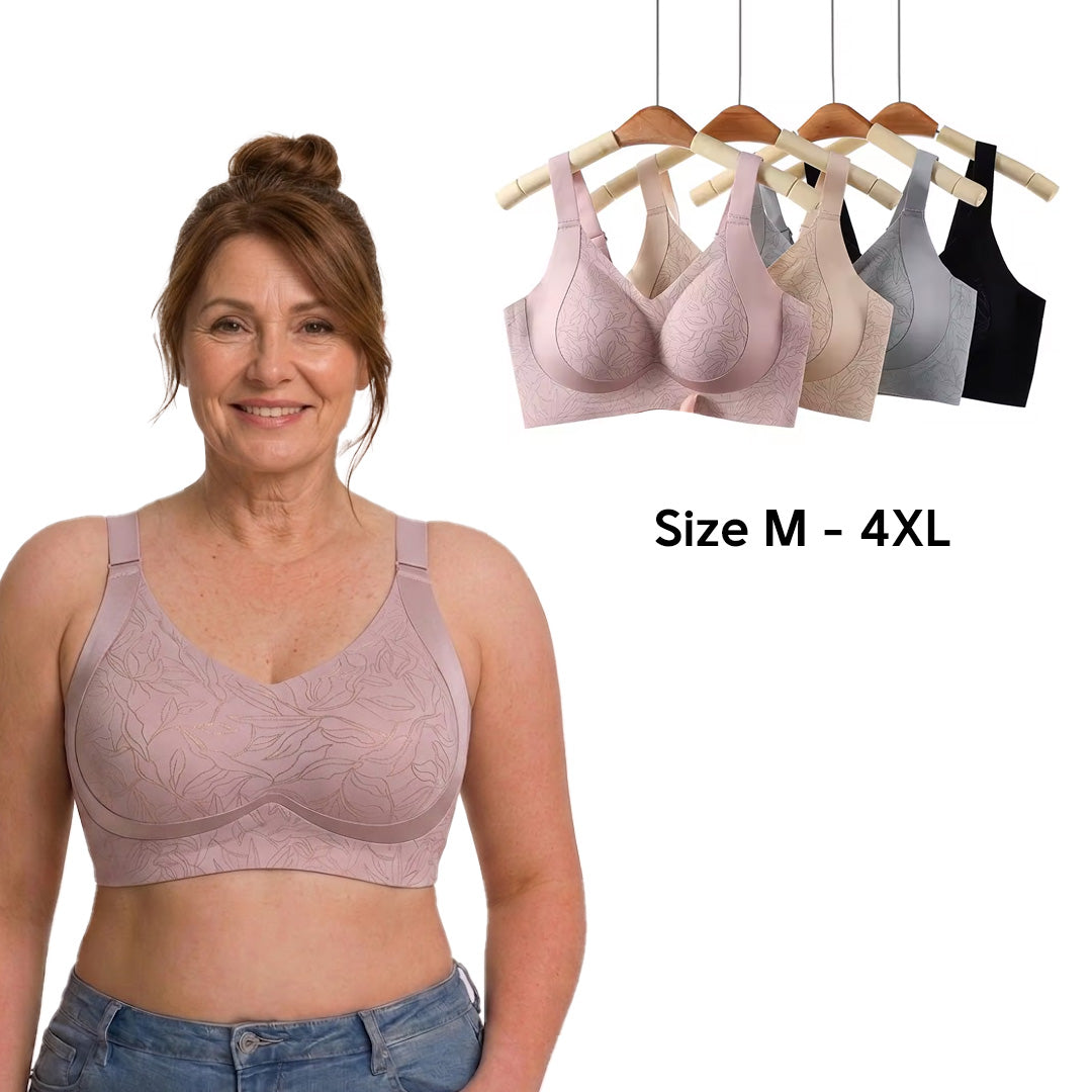 [Plus Size] Seamless Wireless Lifting Bra Crescent Lift Anti-Sagging Soft Bra for Big Bust M-4XL