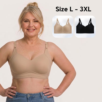 Plus Size Wireless Support Bra Ultra Comfortable Invisible T Shirt Bra Full Coverage for Women L 3XL