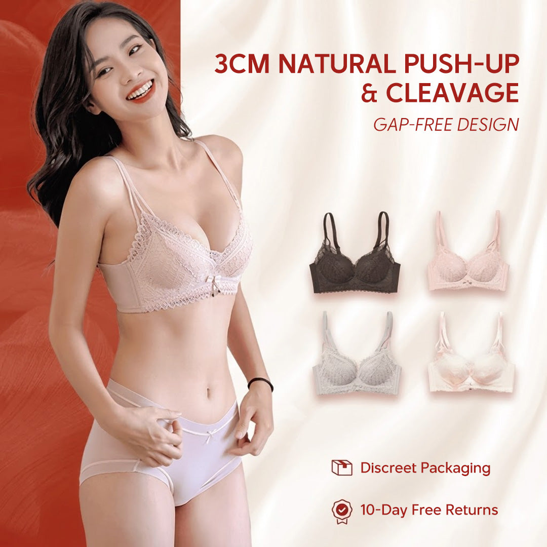 3cm Push Up Invisible Lace Wireless Bra 3D Soft Padding Lifting Bra Natural Cleavage Seamless Bra