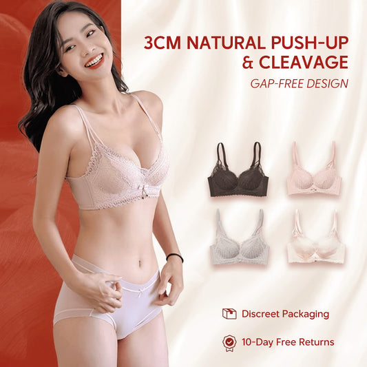 3cm Push Up Invisible Lace Wireless Bra 3D Soft Padding Lifting Bra Natural Cleavage Seamless Bra