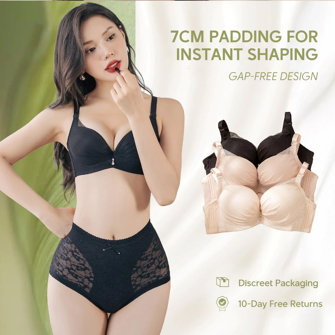 4cm Super Thick Push Up Bra Flexible Wire Lifting Bra Natural Cleavage Invisible Lace Bra