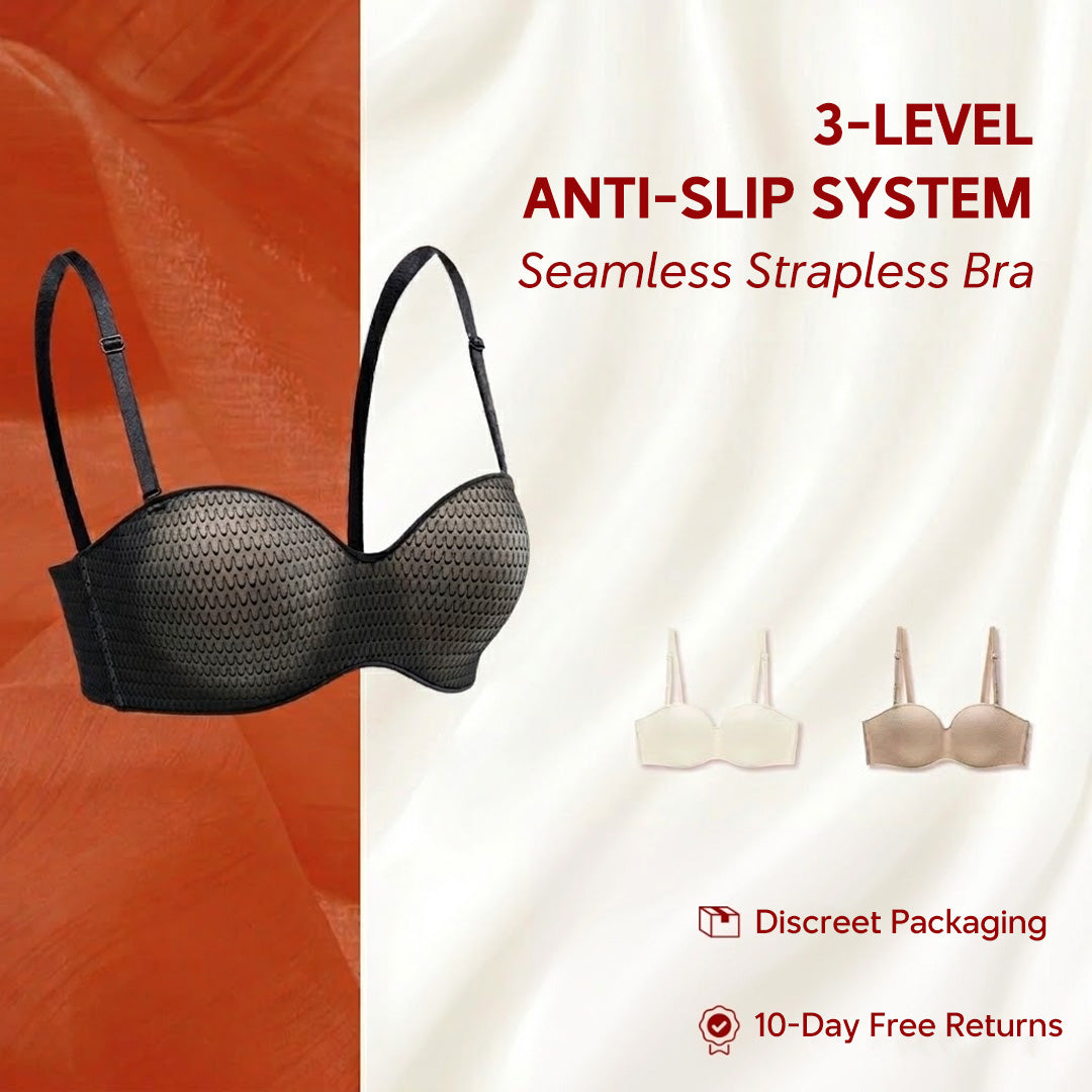 Anti-Slip Strapless Bra Wireless Push Up Bra 3cm Padding Seamless Bandeau Bra Multiway Invisible Bra