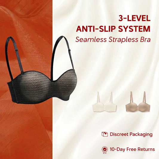 Anti-Slip Strapless Bra Wireless Push Up Bra 3cm Padding Seamless Bandeau Bra Multiway Invisible Bra