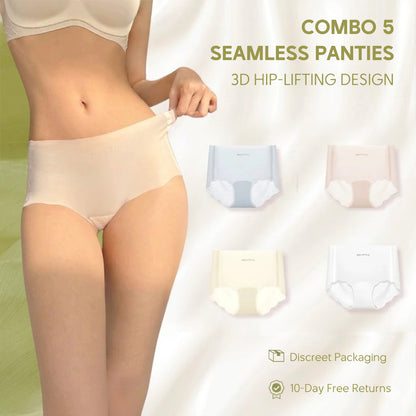 [COMBO 5] Premium Seamless Panties – Antibacterial & Breathable Silk Fabric
