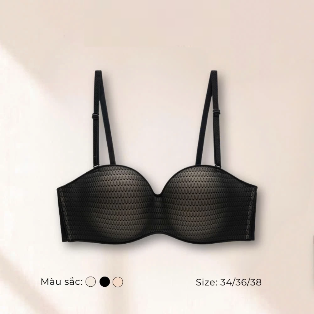 Anti-Slip Strapless Bra Wireless Push Up Bra 3cm Padding Seamless Bandeau Bra Multiway Invisible Bra