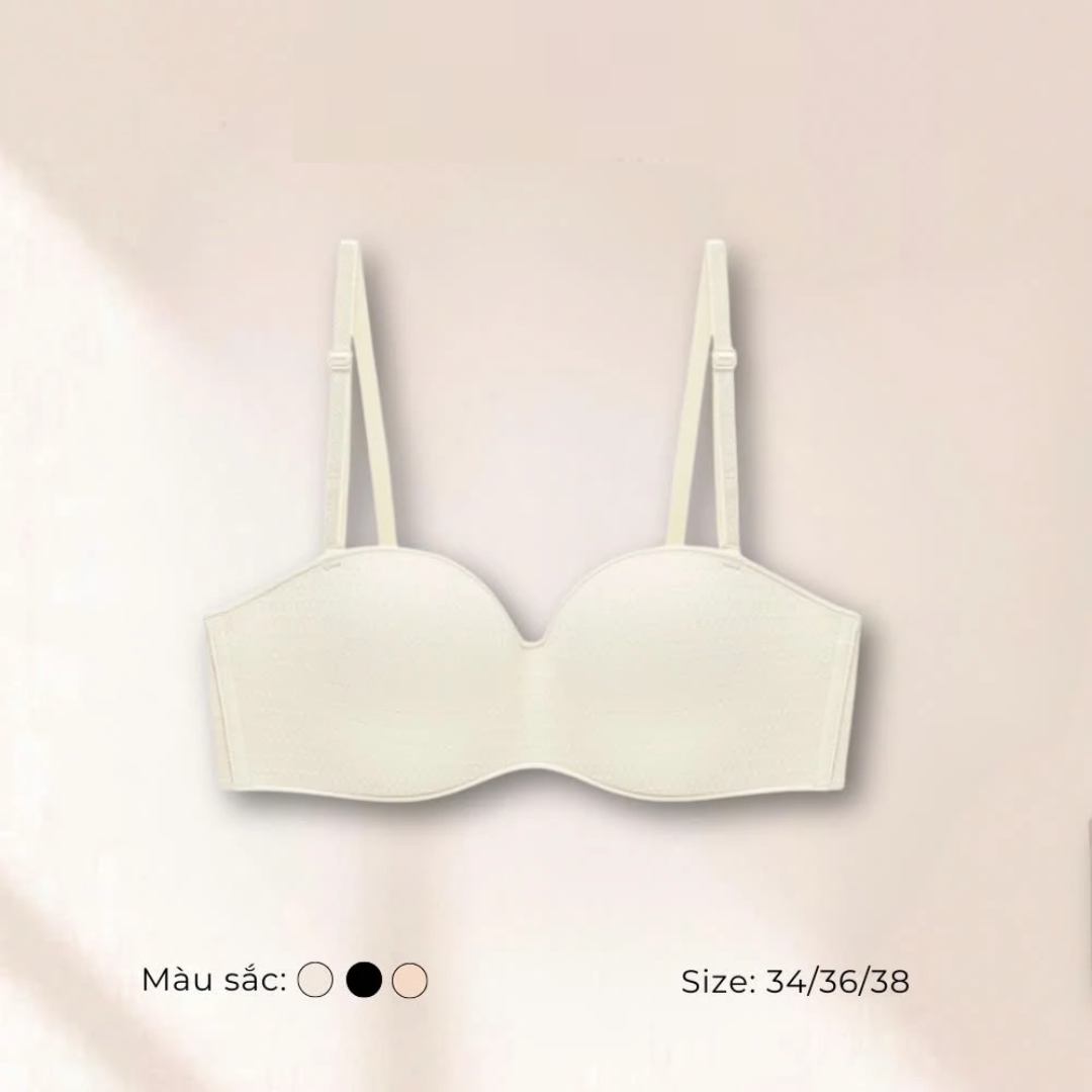 Anti-Slip Strapless Bra Wireless Push Up Bra 3cm Padding Seamless Bandeau Bra Multiway Invisible Bra