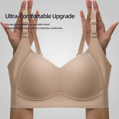 Plus Size Wireless Support Bra Ultra Comfortable Invisible T Shirt Bra Full Coverage for Women L 3XL