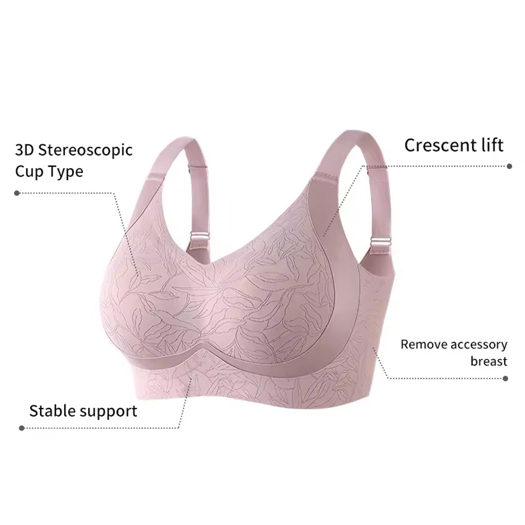 [Plus Size] Seamless Wireless Lifting Bra Crescent Lift Anti-Sagging Soft Bra for Big Bust M-4XL