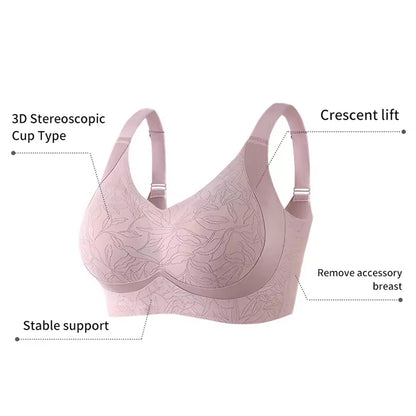 [Plus Size] Seamless Wireless Lifting Bra Crescent Lift Anti-Sagging Soft Bra for Big Bust M-4XL