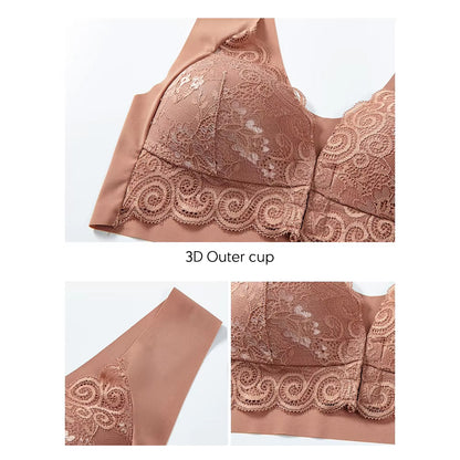 Convenient Front Snap Bra for Elderly Wireless Soft Cotton Bra for Middle-Aged Senior Women Comfort