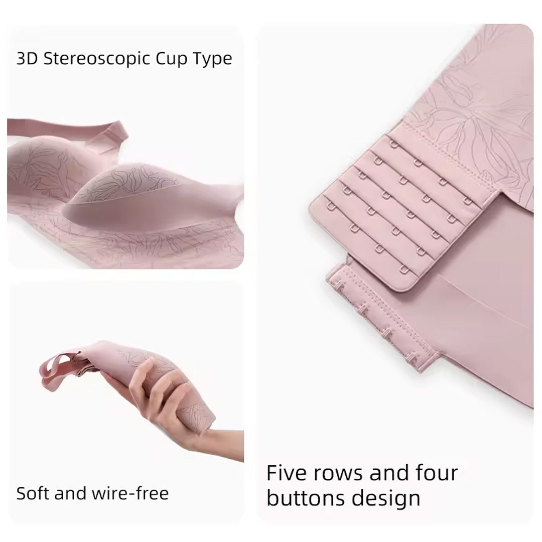 [Plus Size] Seamless Wireless Lifting Bra Crescent Lift Anti-Sagging Soft Bra for Big Bust M-4XL