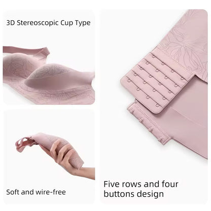 [Plus Size] Seamless Wireless Lifting Bra Crescent Lift Anti-Sagging Soft Bra for Big Bust M-4XL