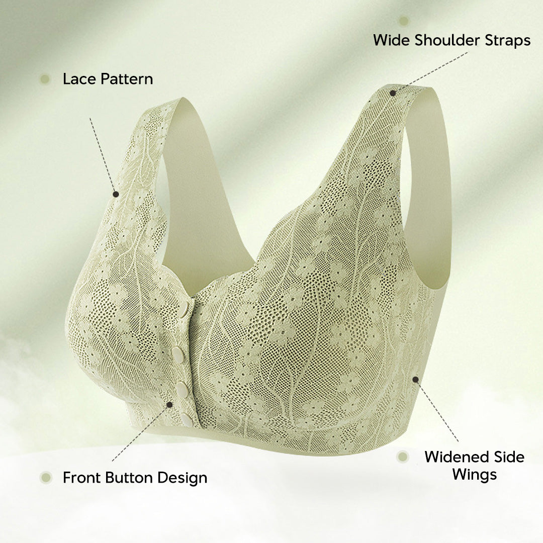 [Big Size] Seamless Lace Jelly Support Bra Wireless Lifting Bra Anti-Sagging Soft Bra for Big Bust
