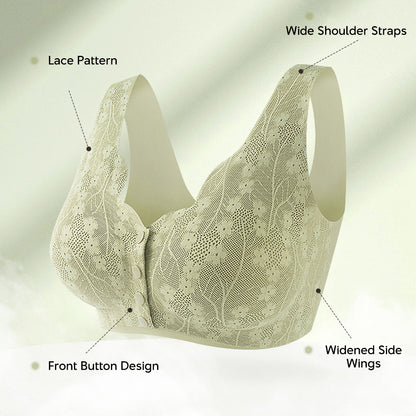 [Big Size] Seamless Lace Jelly Support Bra Wireless Lifting Bra Anti-Sagging Soft Bra for Big Bust