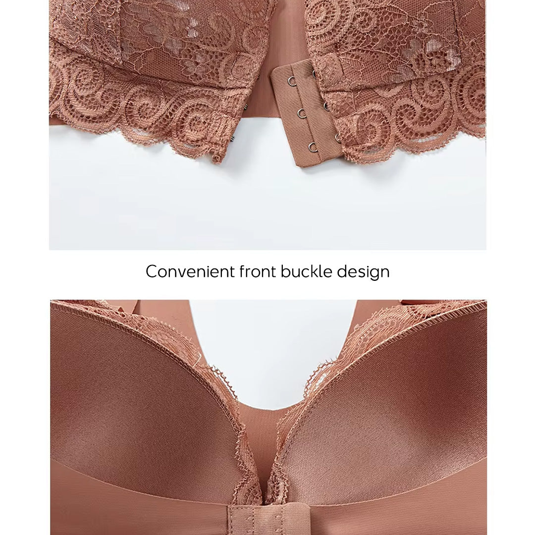 Convenient Front Snap Bra for Elderly Wireless Soft Cotton Bra for Middle-Aged Senior Women Comfort