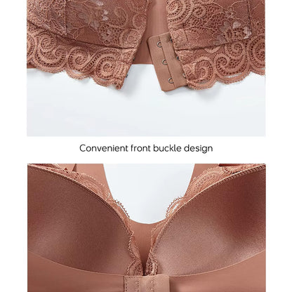 Convenient Front Snap Bra for Elderly Wireless Soft Cotton Bra for Middle-Aged Senior Women Comfort