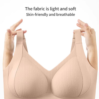 [M-5XL] Big Size Wireless Bra Full Cup Lifting Bra Anti-Sagging Side Support Soft Bra for Big Bust