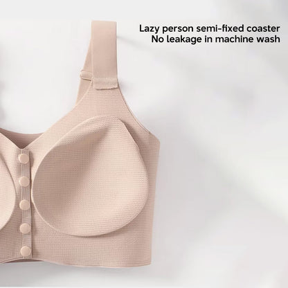 Big Size Front Button Bra Wireless Vest Style Anti-Sagging Lifting Bra for Middle-Aged Senior Women