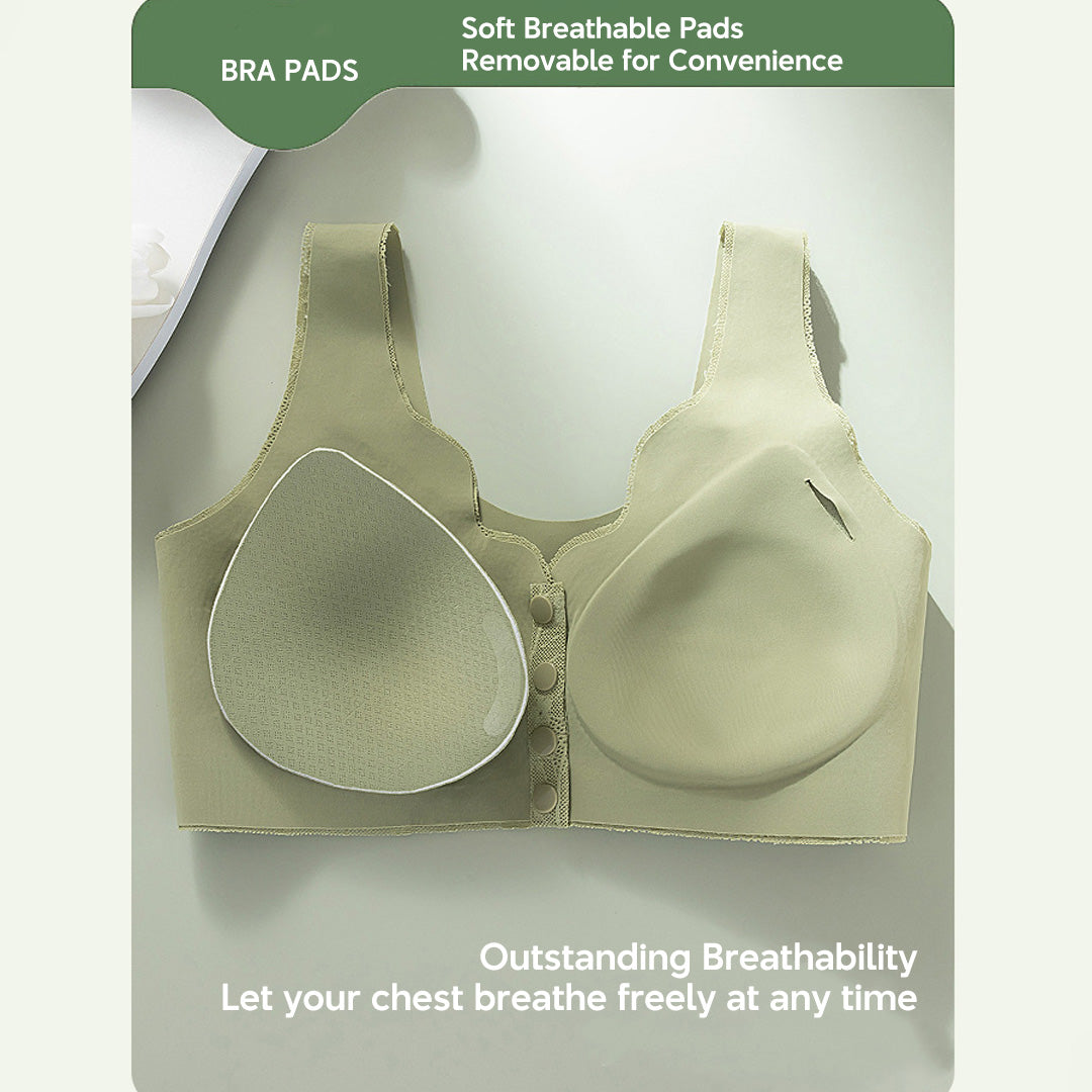 [Big Size] Seamless Lace Jelly Support Bra Wireless Lifting Bra Anti-Sagging Soft Bra for Big Bust