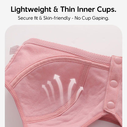 Front Closure Wireless Bra Soft Cotton Lifting Bra for Middle-Aged Senior Women Comfort