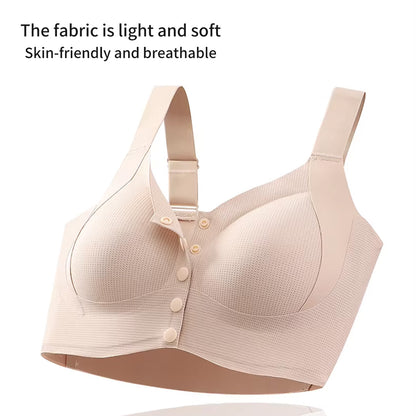 Big Size Front Button Bra Wireless Vest Style Anti-Sagging Lifting Bra for Middle-Aged Senior Women