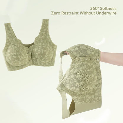 [Big Size] Seamless Lace Jelly Support Bra Wireless Lifting Bra Anti-Sagging Soft Bra for Big Bust