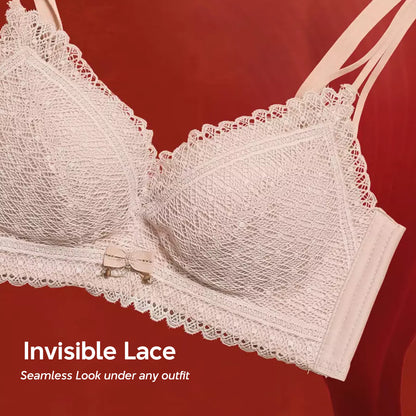 3cm Push Up Invisible Lace Wireless Bra 3D Soft Padding Lifting Bra Natural Cleavage Seamless Bra