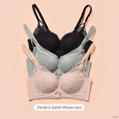 3cm Push Up Invisible Lace Wireless Bra 3D Soft Padding Lifting Bra Natural Cleavage Seamless Bra