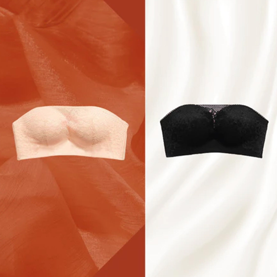 3cm PUSH-UP Strapless Wireless Bra – Anti-Slip Silicone Edge & Palm-Shaped Padding