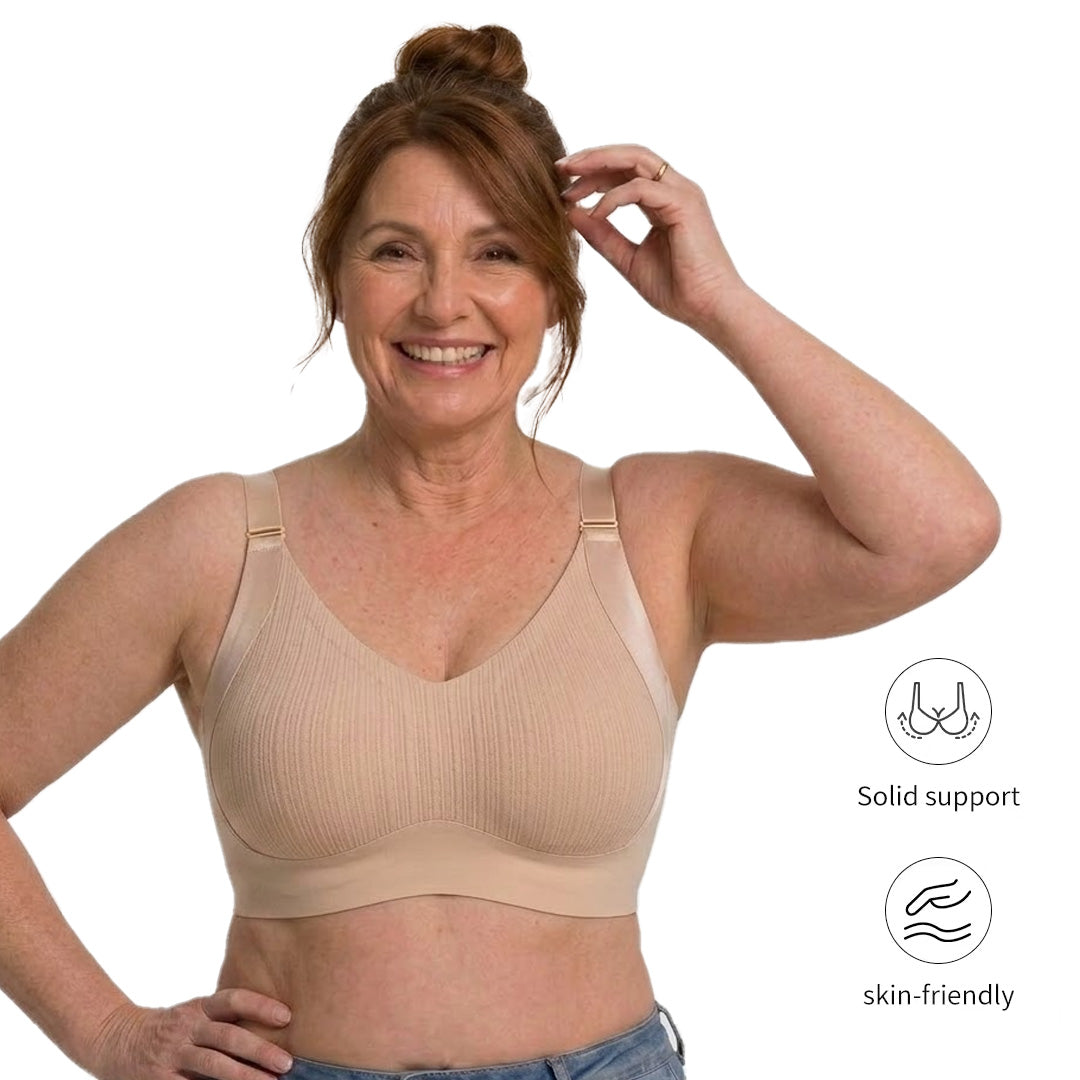 [M-5XL] Big Size Wireless Bra Full Cup Lifting Bra Anti-Sagging Side Support Soft Bra for Big Bust