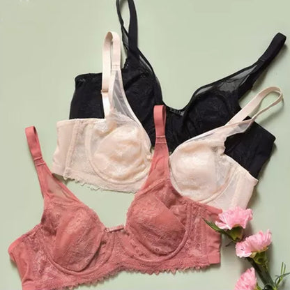 Elegant Wired Lace Bra – Thin Padding & Gentle Shaping for Natural Support