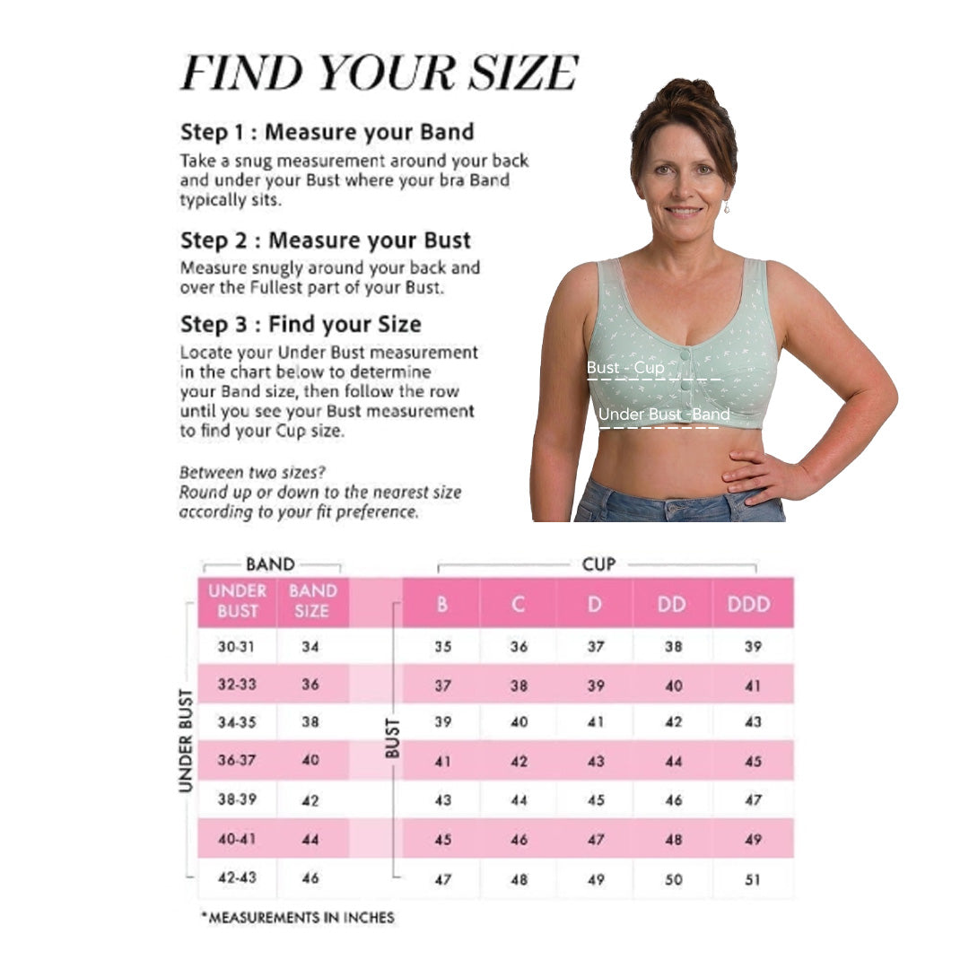 Front Closure Wireless Bra Soft Cotton Lifting Bra for Middle-Aged Senior Women Comfort