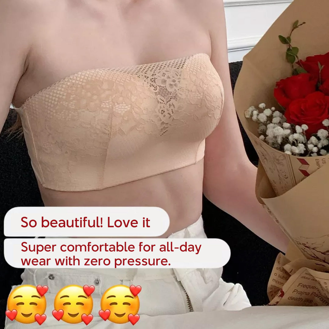 3cm PUSH-UP Strapless Wireless Bra – Anti-Slip Silicone Edge & Palm-Shaped Padding